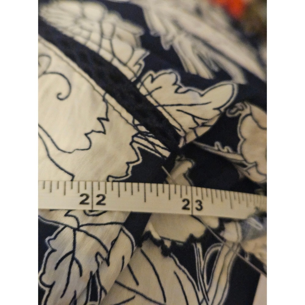 Time and Tru Womens XL 16-18 Navy White Floral Tiered Long Sleeve Mini Dress NWT - Picture 7 of 7
